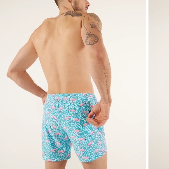 Chubbies The Domingos Are For Flamingos Classic Swim Trunks M 4in. Inseam - Picture 3 of 6